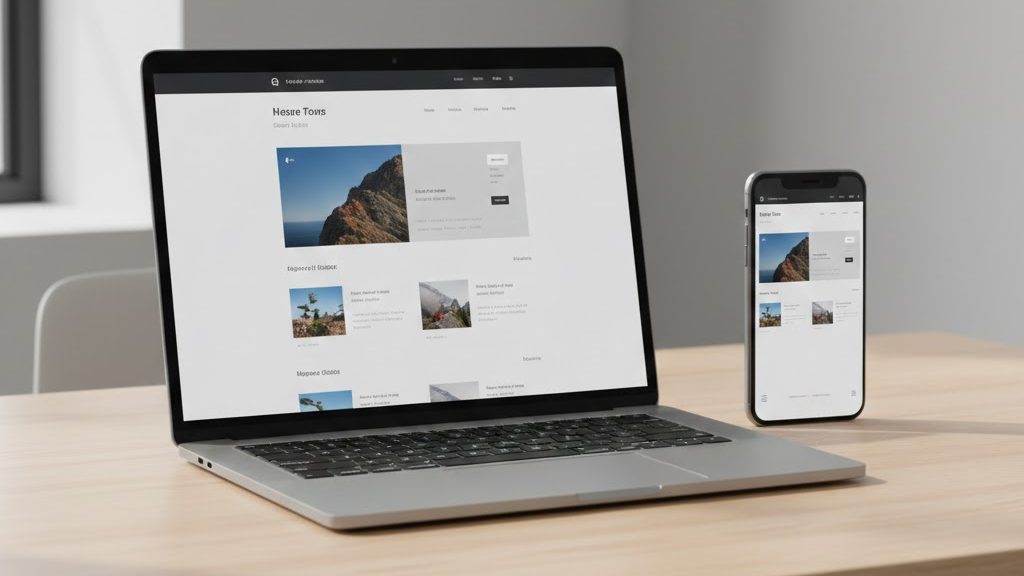 responsive website design on laptop and mobile device