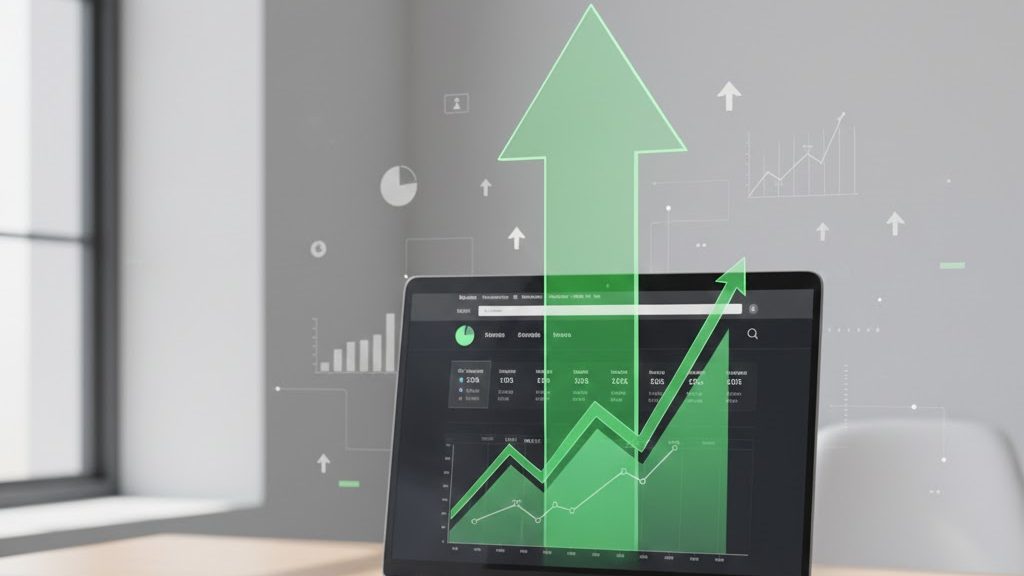 website traffic growth and digital marketing business success concept